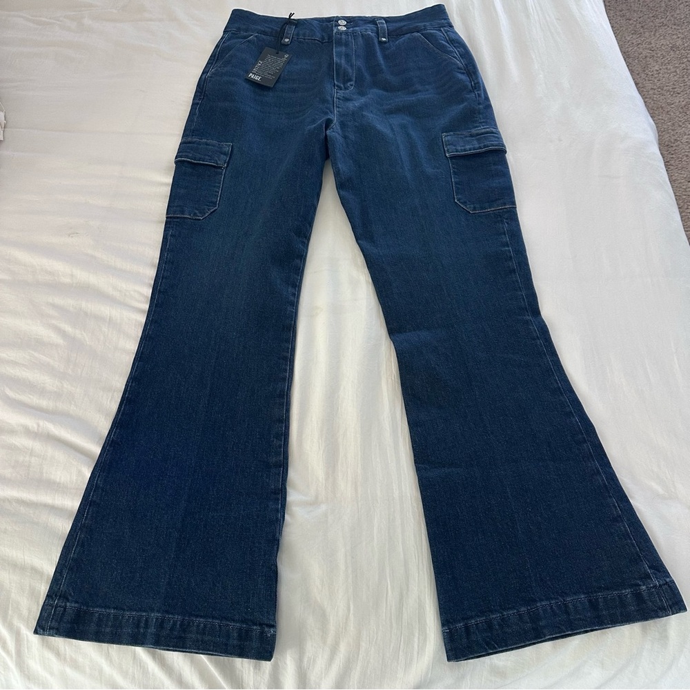 NWT Women’s Paige Gracie Lou Cargo Jeans Size 33